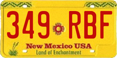 NM license plate 349RBF