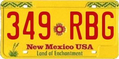 NM license plate 349RBG