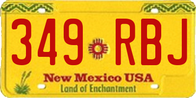 NM license plate 349RBJ