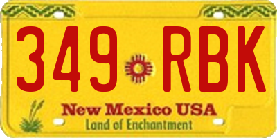 NM license plate 349RBK