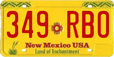 NM license plate 349RBO