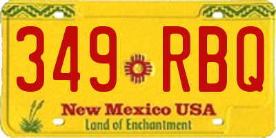 NM license plate 349RBQ