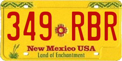 NM license plate 349RBR