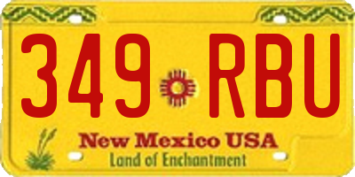 NM license plate 349RBU