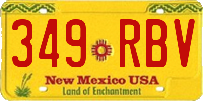 NM license plate 349RBV