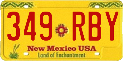 NM license plate 349RBY