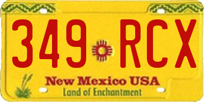 NM license plate 349RCX