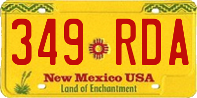 NM license plate 349RDA