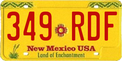 NM license plate 349RDF