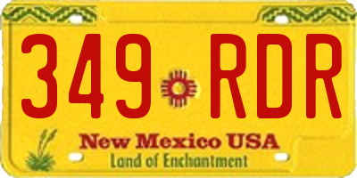 NM license plate 349RDR