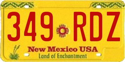 NM license plate 349RDZ