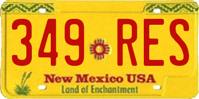 NM license plate 349RES