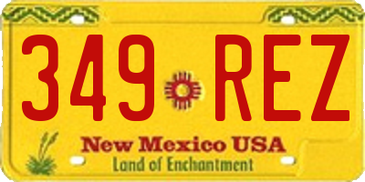 NM license plate 349REZ