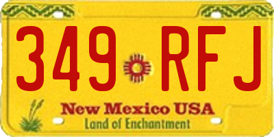 NM license plate 349RFJ