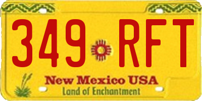 NM license plate 349RFT