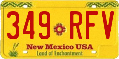NM license plate 349RFV