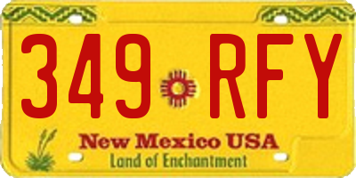 NM license plate 349RFY