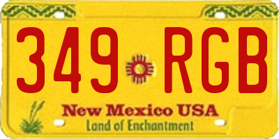 NM license plate 349RGB