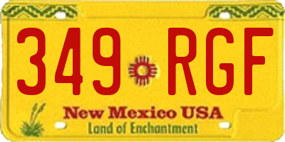 NM license plate 349RGF