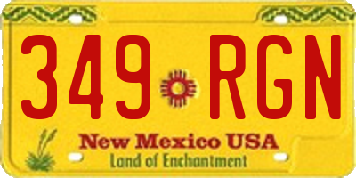 NM license plate 349RGN