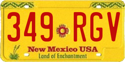 NM license plate 349RGV
