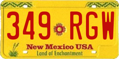 NM license plate 349RGW