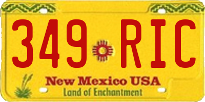 NM license plate 349RIC