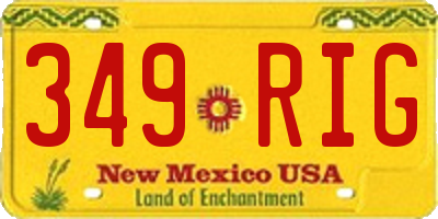 NM license plate 349RIG
