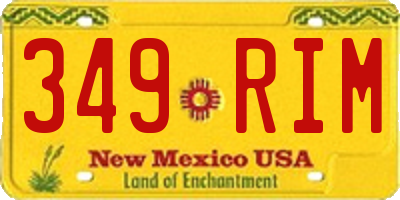 NM license plate 349RIM