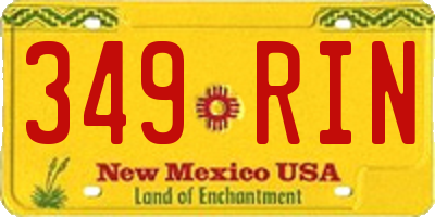 NM license plate 349RIN