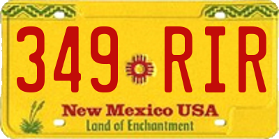 NM license plate 349RIR