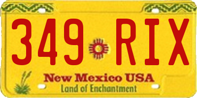 NM license plate 349RIX