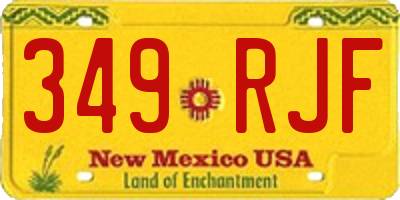 NM license plate 349RJF