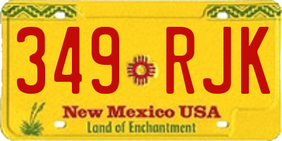 NM license plate 349RJK