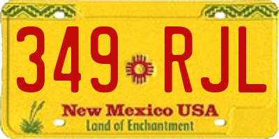 NM license plate 349RJL
