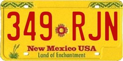 NM license plate 349RJN