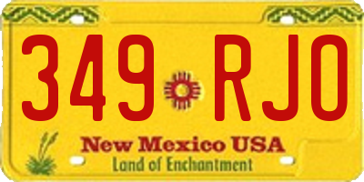 NM license plate 349RJO