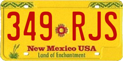 NM license plate 349RJS