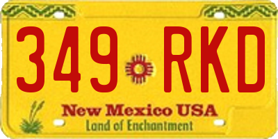 NM license plate 349RKD