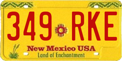 NM license plate 349RKE
