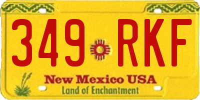 NM license plate 349RKF