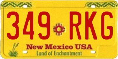 NM license plate 349RKG