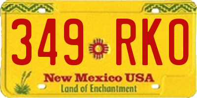 NM license plate 349RKO
