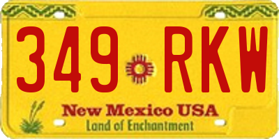 NM license plate 349RKW