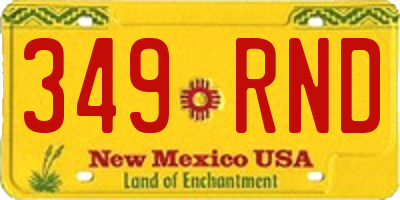 NM license plate 349RND