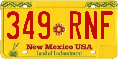 NM license plate 349RNF