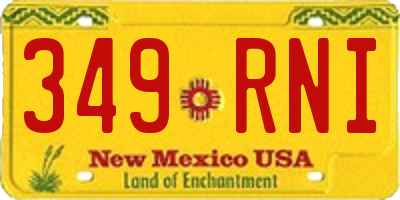 NM license plate 349RNI