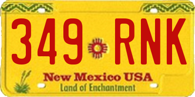 NM license plate 349RNK