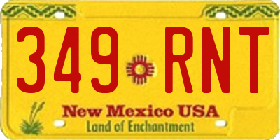 NM license plate 349RNT
