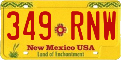 NM license plate 349RNW